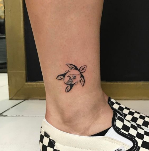 Hình xăm nghệ thuật tatoo mini con rùa đẹp nhất