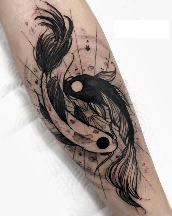 Hình ảnh xăm tattoo cá chép âm dương đẹp và ý nghĩa nhất