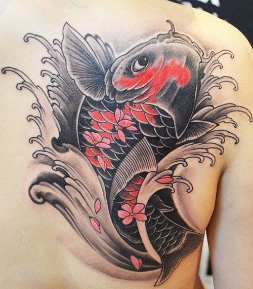 Hình ảnh xăm tattoo cá chép bả vai đẹp và ý nghĩa nhất