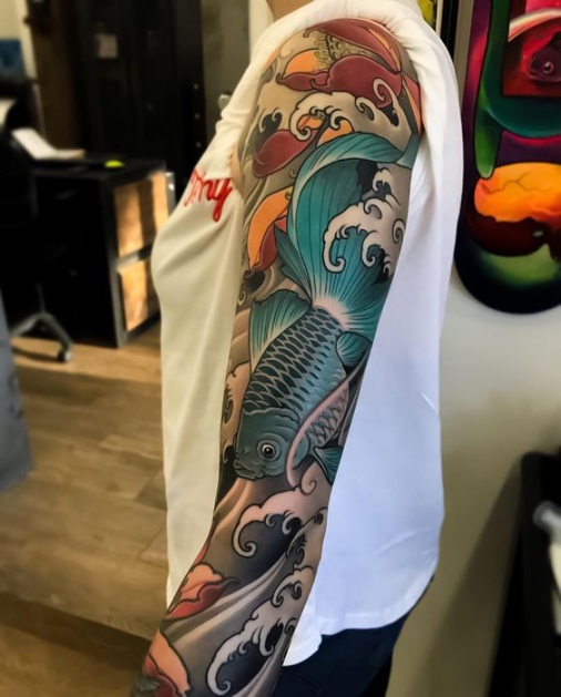 Hình ảnh xăm tattoo cá chép đẹp và ý nghĩa nhất số 11