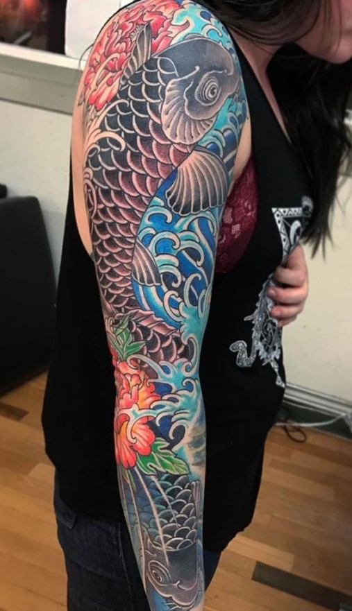 Hình ảnh xăm tattoo cá chép đẹp và ý nghĩa nhất số 14