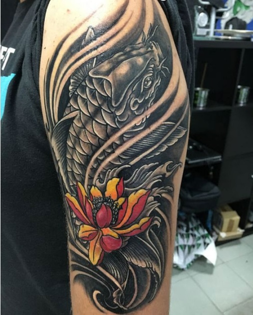 Hình ảnh xăm tattoo cá chép đẹp và ý nghĩa nhất số 20