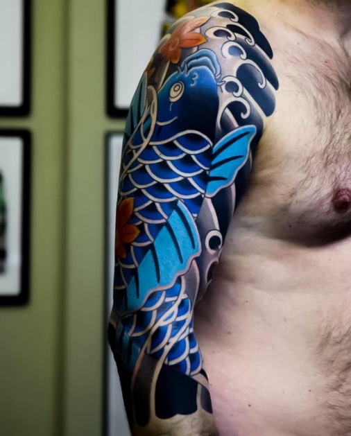 Hình ảnh xăm tattoo cá chép đẹp và ý nghĩa nhất số 9