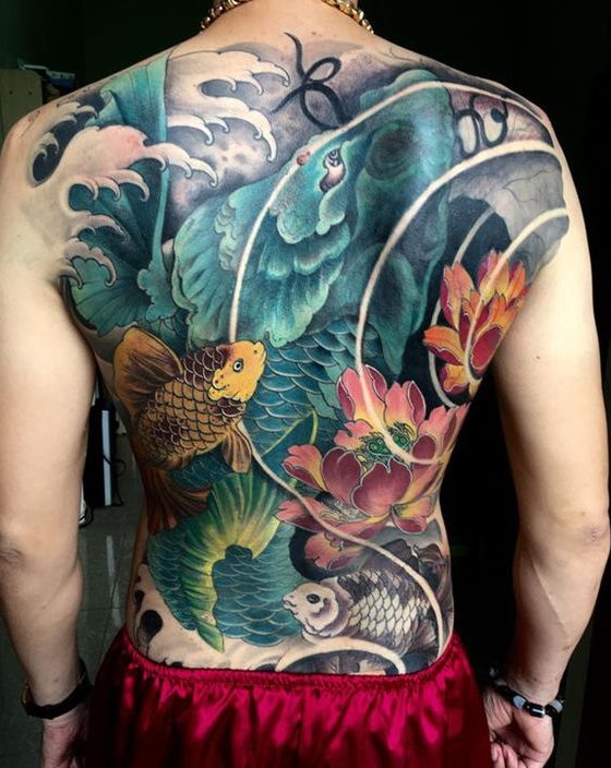 Hình ảnh xăm tattoo cá chép kín lưng đẹp và ý nghĩa nhất