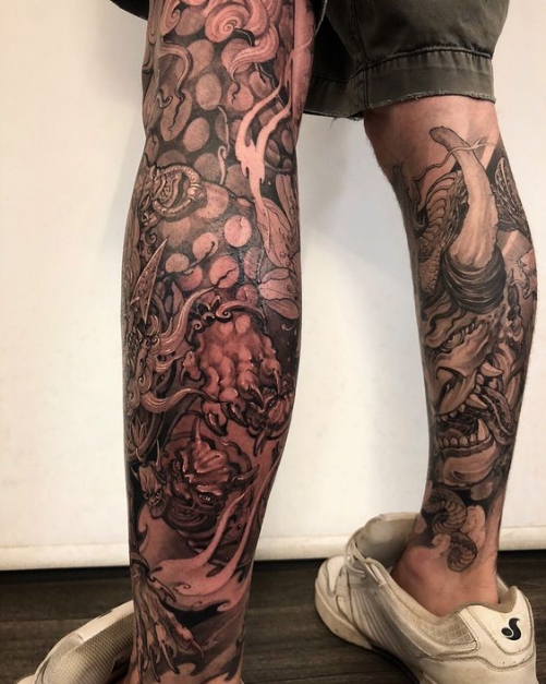 Hình ảnh xăm tattoo mặt quỷ kín chân đẹp và ý nghĩa nhất